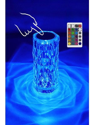 Normadia Şarjlı Kristal Akrilik Masa Lambası, Dokunmatik Rgb Led, Romantik Atmosfer