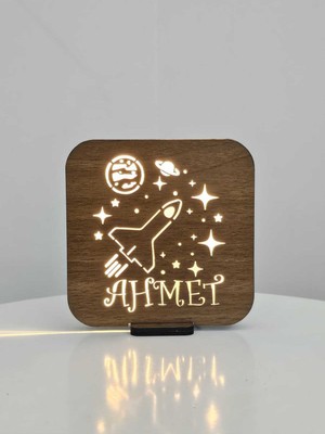 Normadia Ahşap Işıklı Çocuk ve Yetişkin Odası Gece Lambası, Şık ve Kişiye Özel