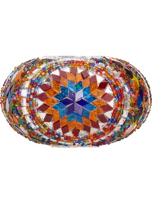 Normadia Otantik Mozaik Avize Aplik Lambader Cam 18 Cm, Şık ve Zarif Dekorasyon Parçası