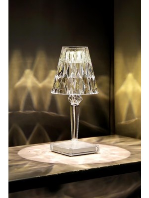 Normadia Şarjlı Kristal Elmas Masa Lambası, Dokunmatik, Akrilik, Led, Dekoratif