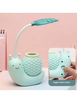 Normadia Salyangoz Tasarımlı Masa Üstü Kalemlik ve LED Işıklı Organizer