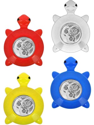 Normadia 4'lü Dokunmatik Kaplumbağa LED Gece Lambası Seti, Renkli ve Yapışkanlı