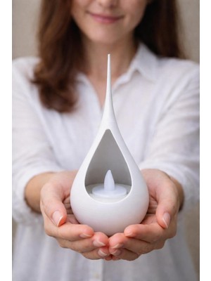 Normadia Modern Masaüstü Su Damlası Dekor, LED Işıklı, Şık ve Zarif Tasarım