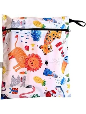 Skygo Yorni 2 Adet, 29 x 35 Cm, Jungle ve 37 x 30 cm Summer Desen, Sıvı Geçirmeyen Çok Amaçlı Çanta, Ekonomik Set, Yıkanabilir