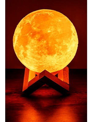 Normadia 3D Ay Gece Lambası Büyük Boy, LED Başucu Lambası, Hediyelik Küre Tasarımı