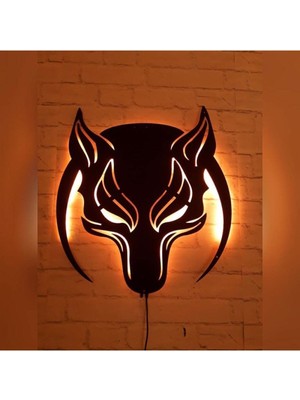 Normadia Modern Kurt Tasarımlı Ledli Mdf Duvar Süsü, Şık Duvar Aksesuarı