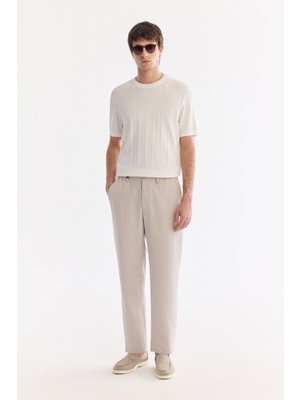 Avva Erkek Bej Yanı Lastikli Soft Touch Relaxed Fit Pantolon A61Y3217