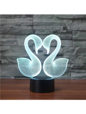 Normadia 3D Gece Lambası, Renkli ve Şık Tasarım, Yatak Odası Dekorasyonu