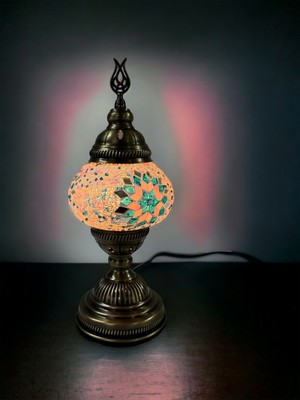 Normadia Otantik Osmanlı Mozaik Masa Lambası, Mavi ve Pembe Renkler