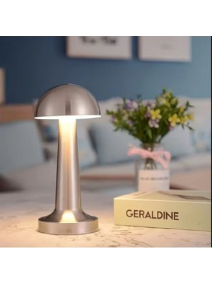 Normadia Taşınabilir LED Mantar Masa Lambası, 3 Seviyeli Parlaklık, Metal Dokunmatik Kontrol