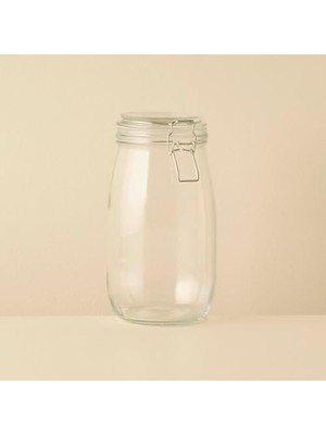 Skygo Tel Kelepçeli Cam Kavanoz, Naturel, 1500CC