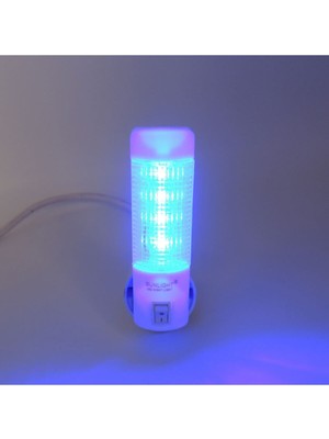 Normadia Enerji Tasarruflu Uzun LED Gece Lambası, Mavi, Fişli, Düğmeli, 2'li Set