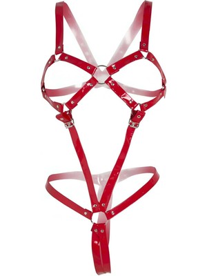 Tokalı Seksi Deri Fantazi Giyim - APFT312