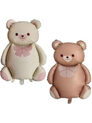 Skygo Retro Büyük Bej Ayı Folyo Balon 65,5-90 cm