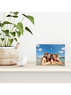 Skygo 6x8 Akrilik Resim Çerçevesi - Manyetik Köşeli Şeffaf Resim Çerçevesi - Akrilik Fotoğraf Çerçeveleri Masa Veya Masada Duruyor - Yumuşak Mikrofiber Kumaş Dahil