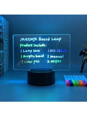 Normadia Renkli LED Işıklı Mesaj Not Panosu, Dekoratif ve Hatırlatıcı Yazı Tahtası