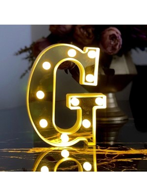 Normadia Büyük Boy LED Işıklı 3D G Harfi Doğum Günü ve Kutlamalar Için