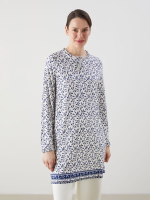 Lc Waikiki Yeni Sezon Bağlamalı Yaka Çiçekli Kadın Tunik