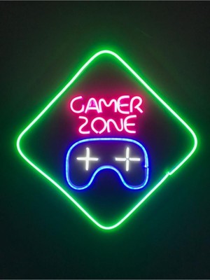 Normadia Gamer Zone Neon LED Duvar Dekoru, Renkli ve Şık Aydınlatma Parçaları
