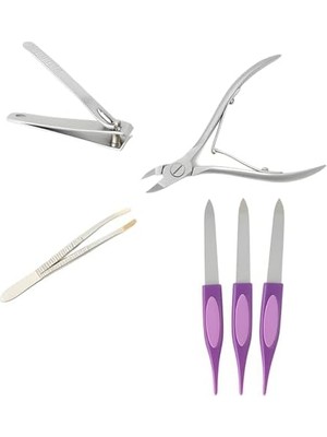 Skygo 6 Lı Tırnak Bakım Seti, Manikür ve Pedikür Set, Tırnak Makası, Pens, Törpü, Cımbız, Kişisel Bakım Seti.