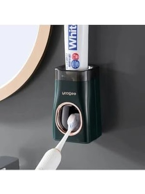 Skygo Lüxs Otomatik Diş Macun Sıkacağı Diş Fırçası Tutucu Yapışkanlı Banyo Organizer 1 Adet