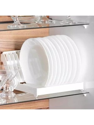 Skygo Katlanabilir Bulaşık Rafı, 12 Tabak Kapasiteli, 14-30 cm Uyumlu, Bpa Içermez, Pembe/beyaz/yeşil