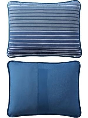 Skygo | Lüks Ultra Yumuşak Pamuk Yorgan 3 Parça Set, Ev Dekoru Için Şık Zarif Tasarım, Mavi,