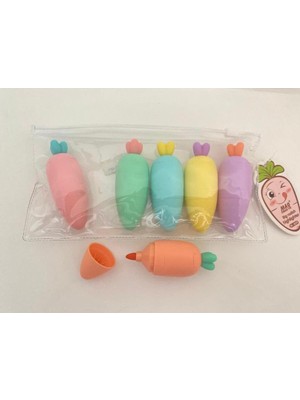 Marsilyan Havuç Tasarımlı Fosforlu Kalem Seti