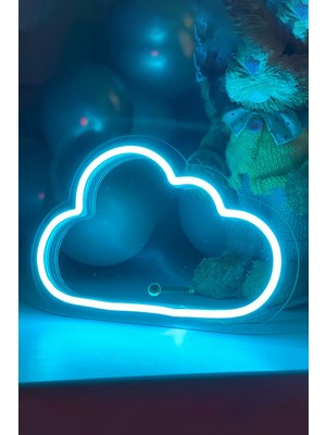 Normadia Çocuk Odası Için Bulut Şeklinde Neon LED Işıklı Tablo 20X14 cm