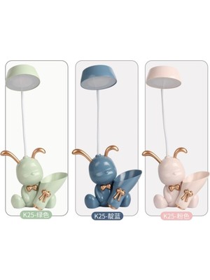 Normadia Çocuklar Için Renkli Tavşan Tasarımlı Bölmeli Masa Lambası