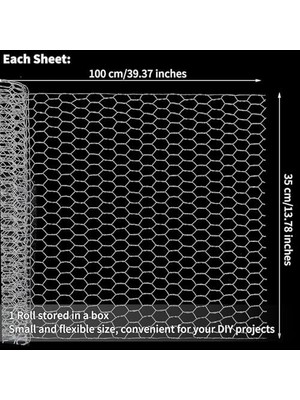 Skygo Tavuk Teli, Altıgen Tel Ağ, Dış Mekan Pas Önleyici Galvanizli Tavuk Teli Ağı, Tavşan ve Hayvanlar Için Çit Ağı, El Işi Projeleri, Ev Kullanımı ve Bahçe Için 35CMX100CM (Gümüş)