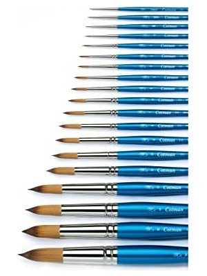 Skygo & Newton, Cotman Sentetik Fırçalar, Kısa Sap, 4'lü Paket (4 ve 2 Yuvarlak, 1 Teçhizat ve 6 mm Tek Vuruş)