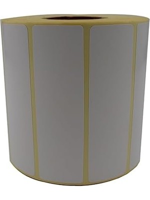 Skygo Kuşe Etiket 100MM x 30MM Ruloda 1500 Adet 40MM Çapında Baskısız Barkod Yazıcı Etiketi