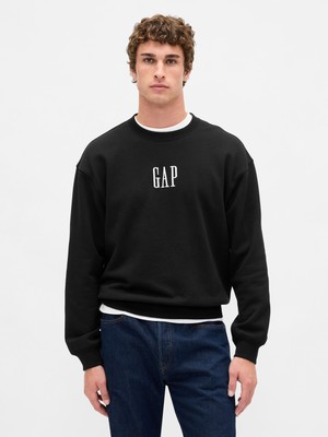 Gap Erkek Siyah Heavyweight Oversized Logo Sweatshirt