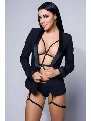 Vücudu Saran Seksi Jartiyer Harness - APFT36