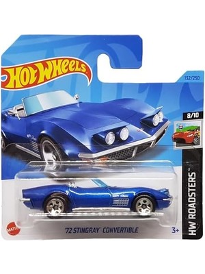 Skygo - '72 Stingray Convertible - Hw Roadsters 8/10 - HKG60 - Kısa Kart - Cabriolet - Koyu Mavi Metalik - Mattel 2023