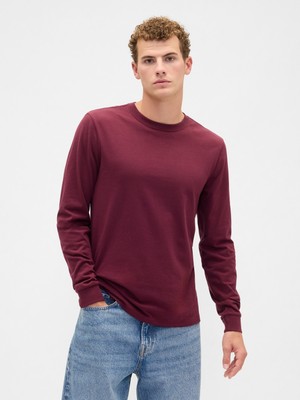 Gap Erkek Bordo Everyday Soft Bisiklet Yaka T-Shirt