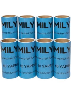 Skygo Co.kedi Köpek Saç Kıl Tüy Toplayıcı Rulo 8 Adet Yedek Kartuş Her Biri 60 Yaprak