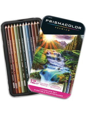 Skygo Premier Renkli Kalemler Yumuşak Çekirdekli Manzara Seti Yetişkin Boyama 12 Adet