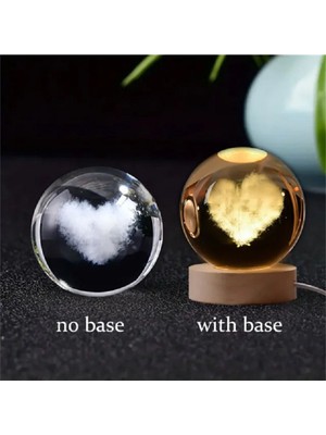 Normadia Parlak Kristal Küre Gece Lambası, Şık ve Sade Tasarım