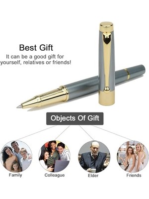 Skygo Tükenmez Kalem, Uzman Kalem Seti, Metalik Gümüş Lake ve Krom Kaplama, 2 Adet Siyah Mürekkepli Yedek Uçlu Lüks Kalem, Ofis ve Profesyonel Kullanım Için Hediye Seti