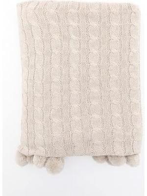 Skygo Triko Örgü Tv Battaniyesi (Bej)