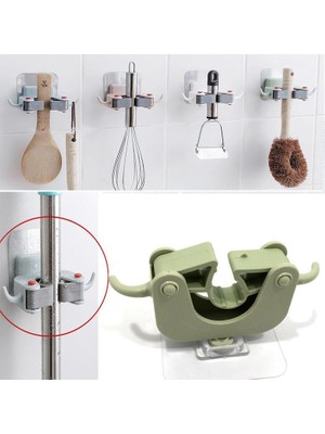 Marsilyan 3 Adet Askılı Yapışkanlı Sap Tutucu Banyo Düzenleyici Askı  Mop Paspas Fırça Sapı Tutucu