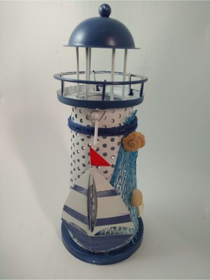 Normadia Metal LED Işıklı Deniz Feneri, Dekoratif Aydınlatma, Deniz Temalı Süs