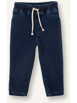 DeFacto Regular Fit Düz Paça Beli Lastikli Basic Jean Pantolon Erkek Bebek B6733A526SP