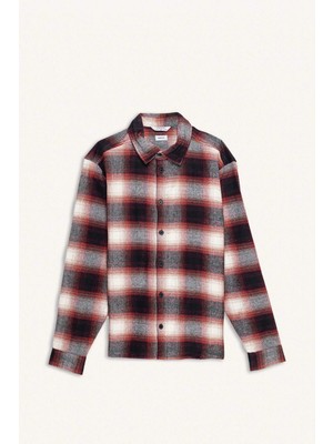 DeFacto Yılbaşı Temalı Regular Fit Polo Yaka Oduncu Uzun Kollu Gömlek F3169AX25WN