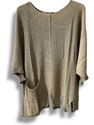 Kadın Oversize Merserize Triko Bluz | Salaş Tunik | 38-52 Beden Uyumlu