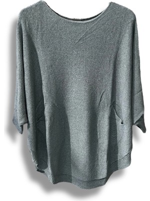 Merserize Triko Oversize Bluz - 38-52 Beden Uyumlu - Salaş Kazak