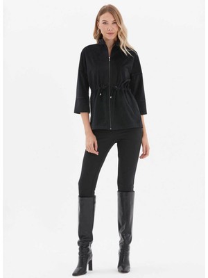 Selen Standart Siyah Kadın Ceket 25KSL1561