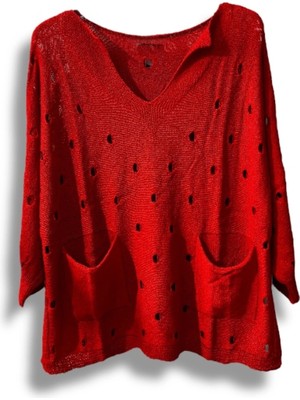 Kadın Merserize Oversize Triko Bluz – Standart Beden (38-48 Uyumlu) – Şık ve Rahat Yazlık Kazak